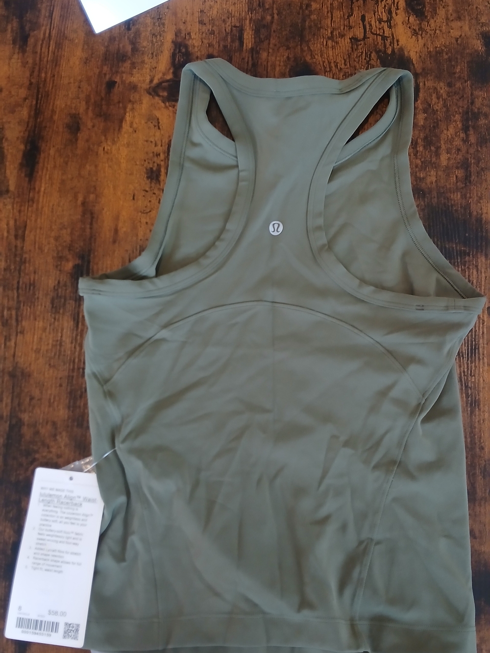 lululemon athletica Olive Tank Racerback Performance Top